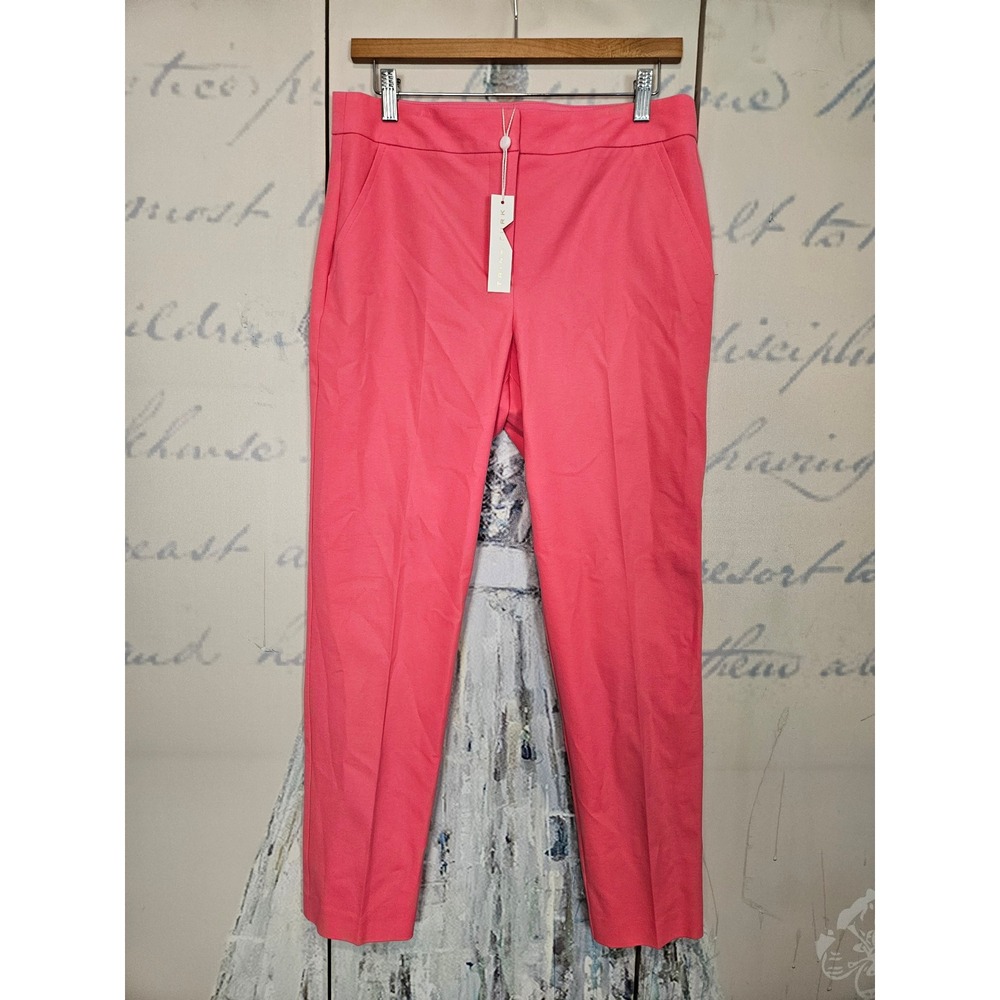 NWT Trina Turk Aubree 2 Pant 6 Pink Stretch Cotton Ankle Slim Fit Trousers